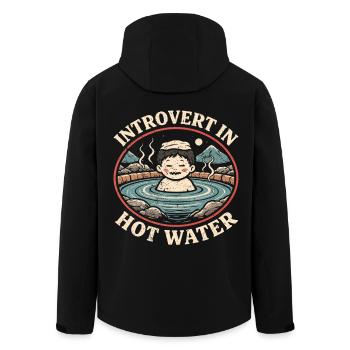 Onsen Thermal Bath Introvert In Hot Water - Men’s Recycled Softshell Jacket by Stanley/Stella - black - Back - AI Model Male 185 light (185cm)