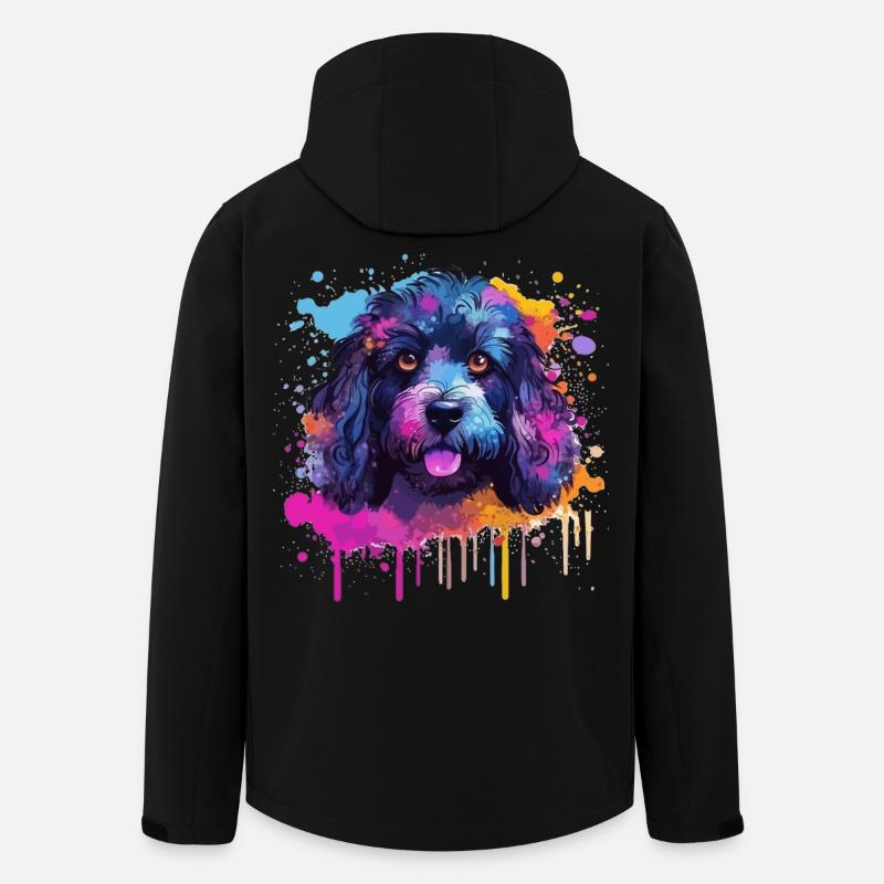 Pudel Splash Art Dog Bunt - Recycelte Männer Softshell-Jacke von Stanley/Stella - Schwarz