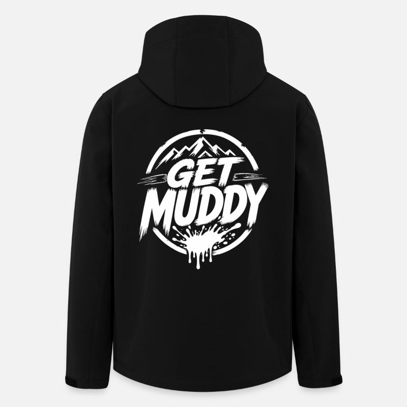 Get Muddy - Logo blanc - Veste softshell homme en polyester recyclé Stanley/Stella - noir