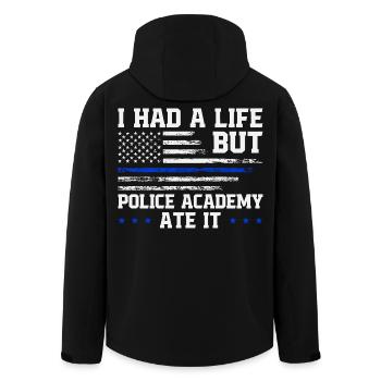 Diplômés des survivants de l’École de police Académie de police - Veste softshell homme en polyester recyclé Stanley/Stella - noir - Dos - AI Model Male 185 light (185cm)