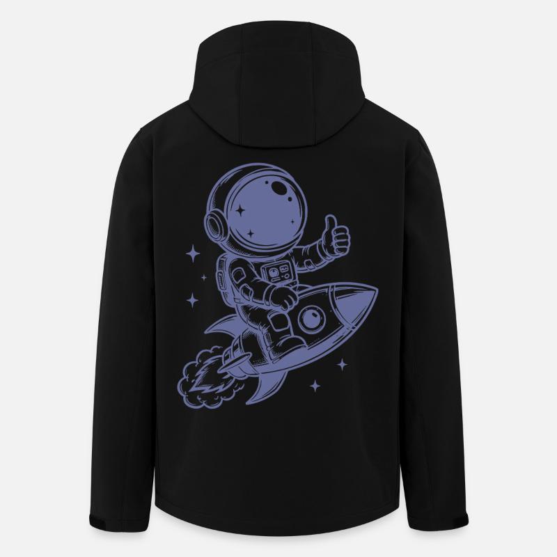 Astronaut on rocket space adventure - Men’s Recycled Softshell Jacket by Stanley/Stella - black