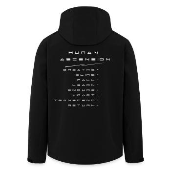 Menschlicher Aufstieg - Recycelte Männer Softshell-Jacke von Stanley/Stella - Schwarz - Hinten - AI Model Male 185 light (185cm)