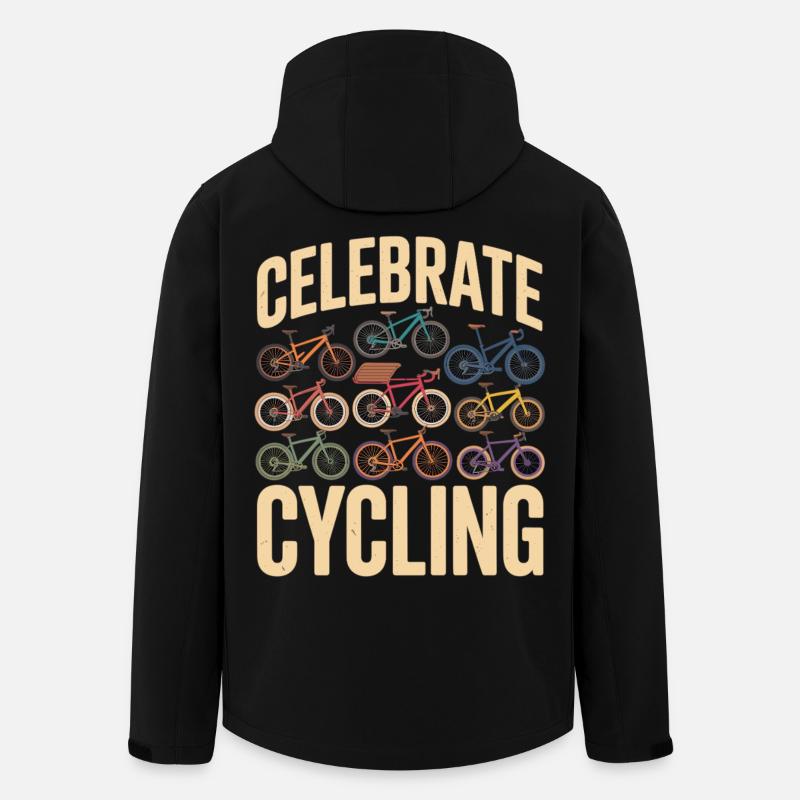 Celebrate Cycling Fahrradfahrer Retro - Recycelte Männer Softshell-Jacke von Stanley/Stella - Schwarz