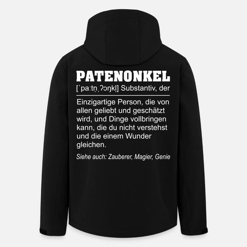 Lustige Patenonkel Definition Geschenkidee - Recycelte Männer Softshell-Jacke von Stanley/Stella - Schwarz