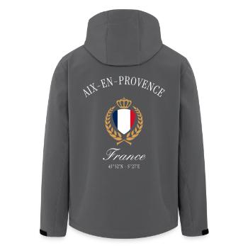 Aix-en-Provence Frankreich Wappen – Reise Souvenir - Recycelte Männer Softshell-Jacke von Stanley/Stella - Schwarz - Hinten - AI Model Male 185 light (185cm)