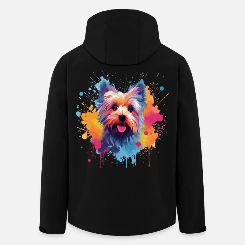 Yorkshire Terrier Bunte Hunde-Splash-Art - Recycelte Männer Softshell-Jacke von Stanley/Stella - Schwarz
