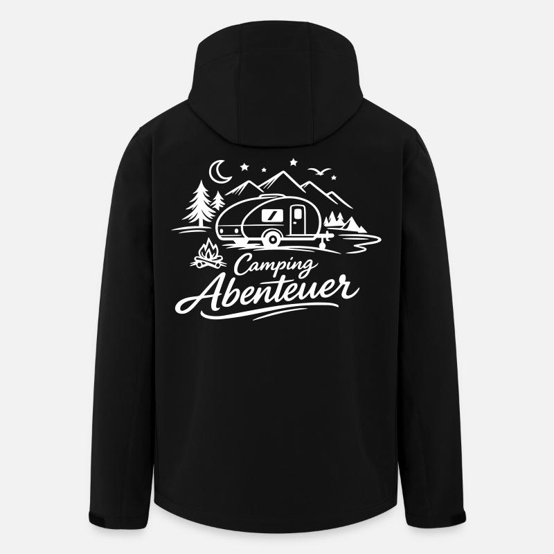 Camping Abenteuer - Recycelte Männer Softshell-Jacke von Stanley/Stella - Schwarz