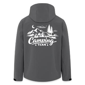 Camping Team - Men’s Recycled Softshell Jacket by Stanley/Stella - anthracite - Back - AI Model Male 185 light (185cm)