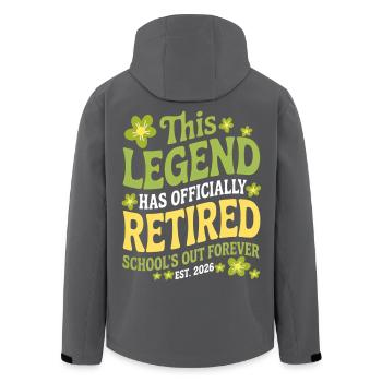 teacher Retirement Gifts for Teachers Retirement - Men’s Recycled Softshell Jacket by Stanley/Stella - black - Back - AI Model Male 185 light (185cm)