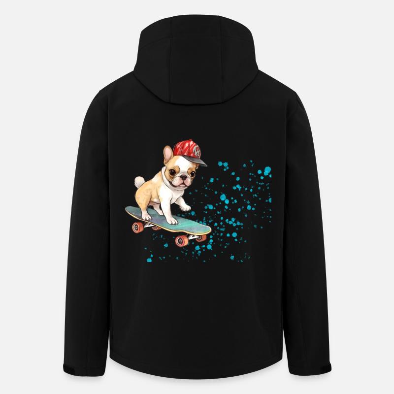 Skateboard Bulldog mit Cap - Recycelte Männer Softshell-Jacke von Stanley/Stella - Schwarz