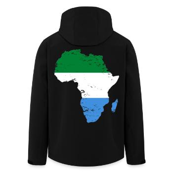 Sierra_Leone_Flagge_Afrika_used - Men’s Recycled Softshell Jacket by Stanley/Stella - black - Back - AI Model Male 185 light (185cm)