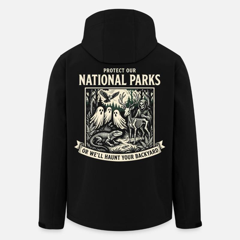 National Parks Ghost Sanctuary - Men’s Recycled Softshell Jacket by Stanley/Stella - black