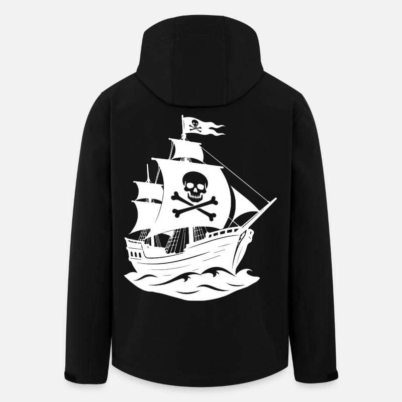 Piratenschiff - Recycelte Männer Softshell-Jacke von Stanley/Stella - Schwarz