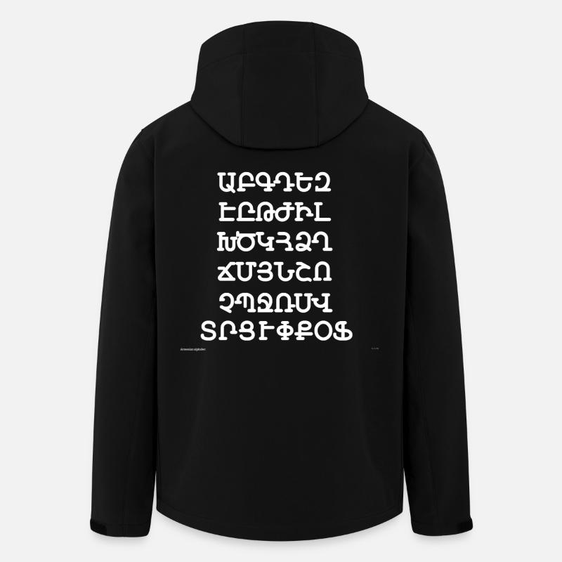 Alphabet arménien - Veste softshell homme en polyester recyclé Stanley/Stella - noir