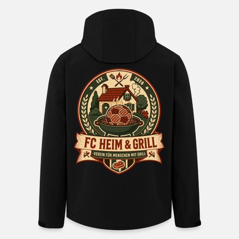 FC Heim & Grill - Recycelte Männer Softshell-Jacke von Stanley/Stella - Schwarz