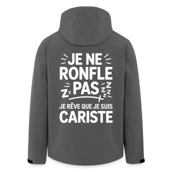 Je Ne Ronfle Pas Cariste Humour Cadeau Collègue  - Veste softshell homme en polyester recyclé Stanley/Stella - noir - Dos - AI Model Male 185 light (185cm)