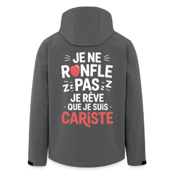 Je Ne Ronfle Pas Cariste Humour Cadeau Collègues - Veste softshell homme en polyester recyclé Stanley/Stella - noir - Dos - AI Model Male 185 light (185cm)