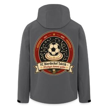 FC Bierdeckel Taktik - Recycelte Männer Softshell-Jacke von Stanley/Stella - Schwarz - Hinten - AI Model Male 185 light (185cm)