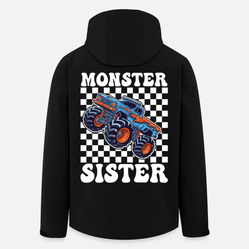 Monstertruck Schwester Motiv - Recycelte Männer Softshell-Jacke von Stanley/Stella - Schwarz