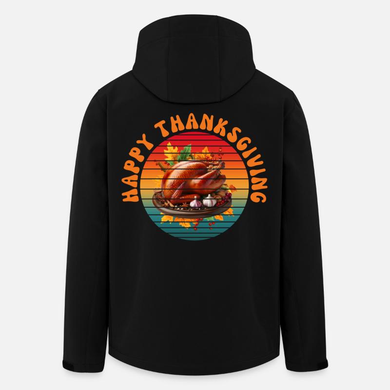 Joyeux Thanksgiving - Veste softshell homme en polyester recyclé Stanley/Stella - noir