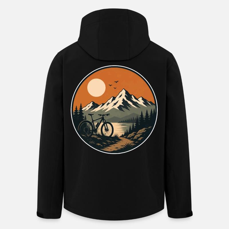 Vélo Mountain Lake Sunset - Veste softshell homme en polyester recyclé Stanley/Stella - noir