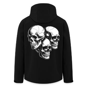 Triple Skull Silhouette - Men’s Recycled Softshell Jacket by Stanley/Stella - black - Back - AI Model Male 185 light (185cm)