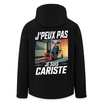 T-Shirt Humour Cariste Chariot Élévateur Cadeau - Veste softshell homme en polyester recyclé Stanley/Stella - noir - Dos - AI Model Male 185 light (185cm)