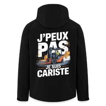 Humour Métier Logistique | T-Shirt Cariste Cadeau - Veste softshell homme en polyester recyclé Stanley/Stella - noir - Dos - AI Model Male 185 light (185cm)