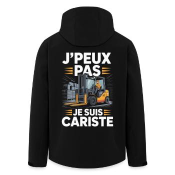 T-Shirt Humour Cariste En Action Cadeau Collègue  - Veste softshell homme en polyester recyclé Stanley/Stella - noir - Dos - AI Model Male 185 light (185cm)