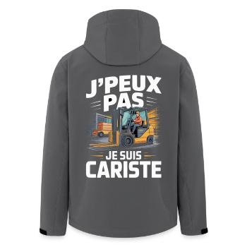 T-Shirt Cariste Homme Funny Chariot Élévateur  - Veste softshell homme en polyester recyclé Stanley/Stella - noir - Dos - AI Model Male 185 light (185cm)