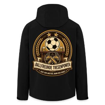 Ballfreunde Tresenpower - Recycelte Männer Softshell-Jacke von Stanley/Stella - Schwarz - Hinten - AI Model Male 185 light (185cm)