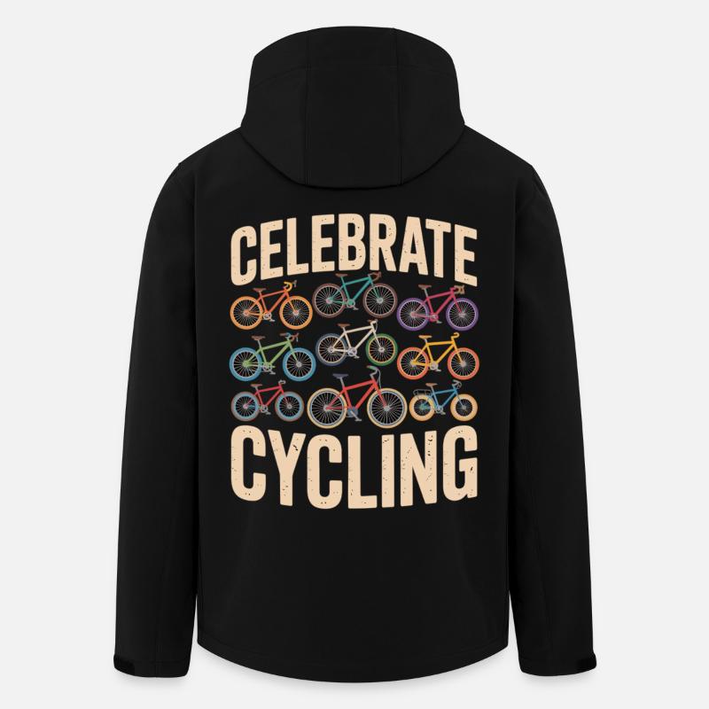 Célébrez le cyclisme rétro - Veste softshell homme en polyester recyclé Stanley/Stella - noir