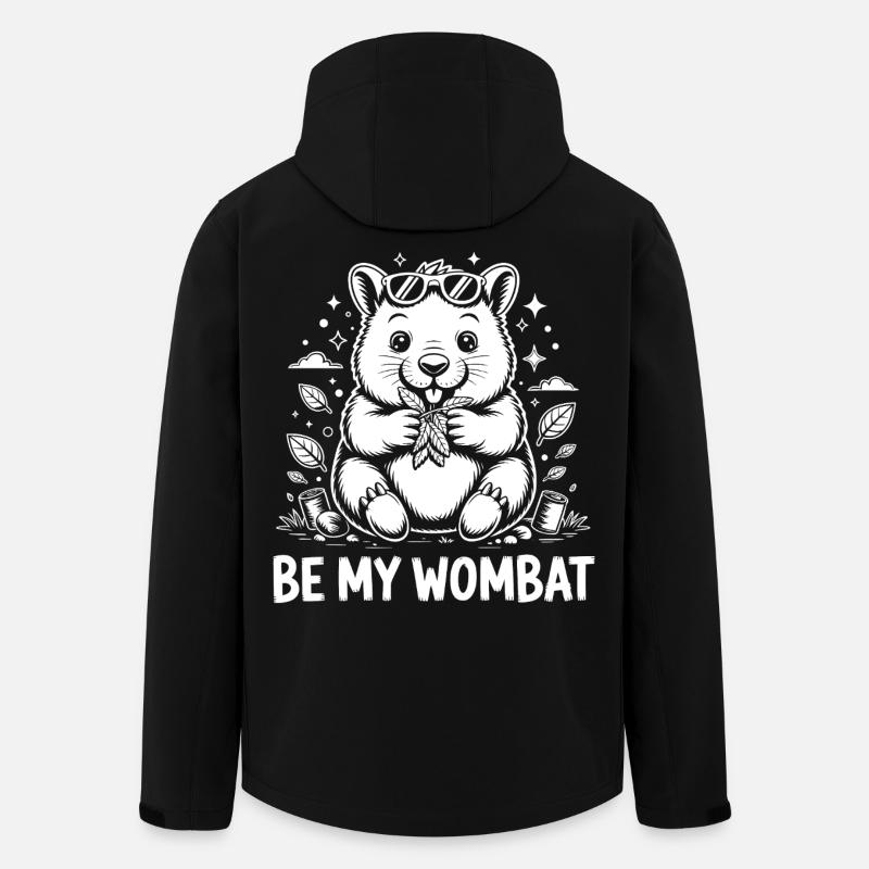 Drôle de wombat - Veste softshell homme en polyester recyclé Stanley/Stella - noir