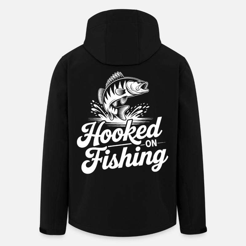 Hooked on Fishing - Men’s Recycled Softshell Jacket by Stanley/Stella - black