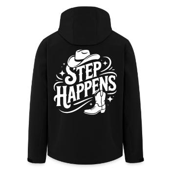Line Dance Step Happens Western Design - Recycelte Männer Softshell-Jacke von Stanley/Stella - Schwarz - Hinten - AI Model Male 185 light (185cm)