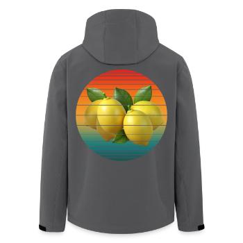 lemon fruit - Men’s Recycled Softshell Jacket by Stanley/Stella - black - Back - AI Model Male 185 light (185cm)