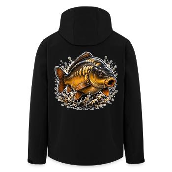 Mirror Carp Splash Fishing Design - Men’s Recycled Softshell Jacket by Stanley/Stella - black - Back - AI Model Male 185 light (185cm)