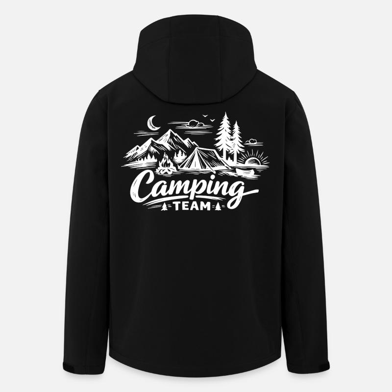 Camping Team Zelt - Recycelte Männer Softshell-Jacke von Stanley/Stella - Schwarz