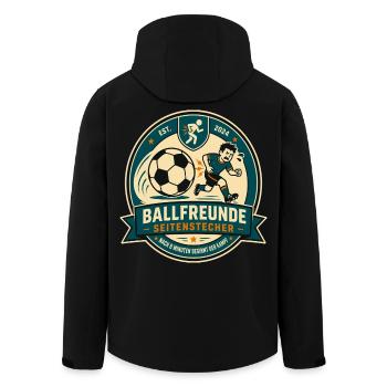 Ballfreunde Seitenstecher - Recycelte Männer Softshell-Jacke von Stanley/Stella - Schwarz - Hinten - AI Model Male 185 light (185cm)
