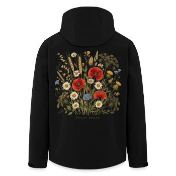 Prairie fleurie dans le style aquarelle - Veste softshell homme en polyester recyclé Stanley/Stella - noir - Dos - AI Model Male 185 light (185cm)