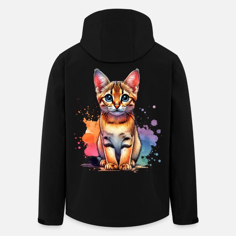 Savannah Cat Gift - Men’s Recycled Softshell Jacket by Stanley/Stella - black