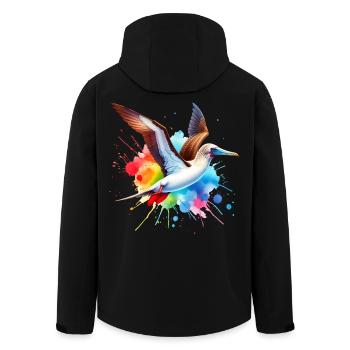 Cadeau des seins aux pieds rouges - Veste softshell homme en polyester recyclé Stanley/Stella - noir - Dos - AI Model Male 185 light (185cm)