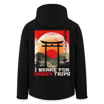 Onsen Thermal Bath I Brake For Onsen Trips - Men’s Recycled Softshell Jacket by Stanley/Stella - black - Back - AI Model Male 185 light (185cm)