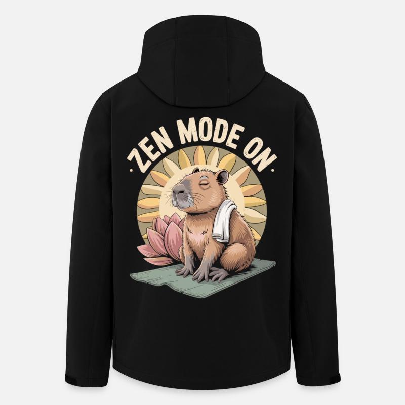 Capybara T-Shirt Zen Mode On - Men’s Recycled Softshell Jacket by Stanley/Stella - black