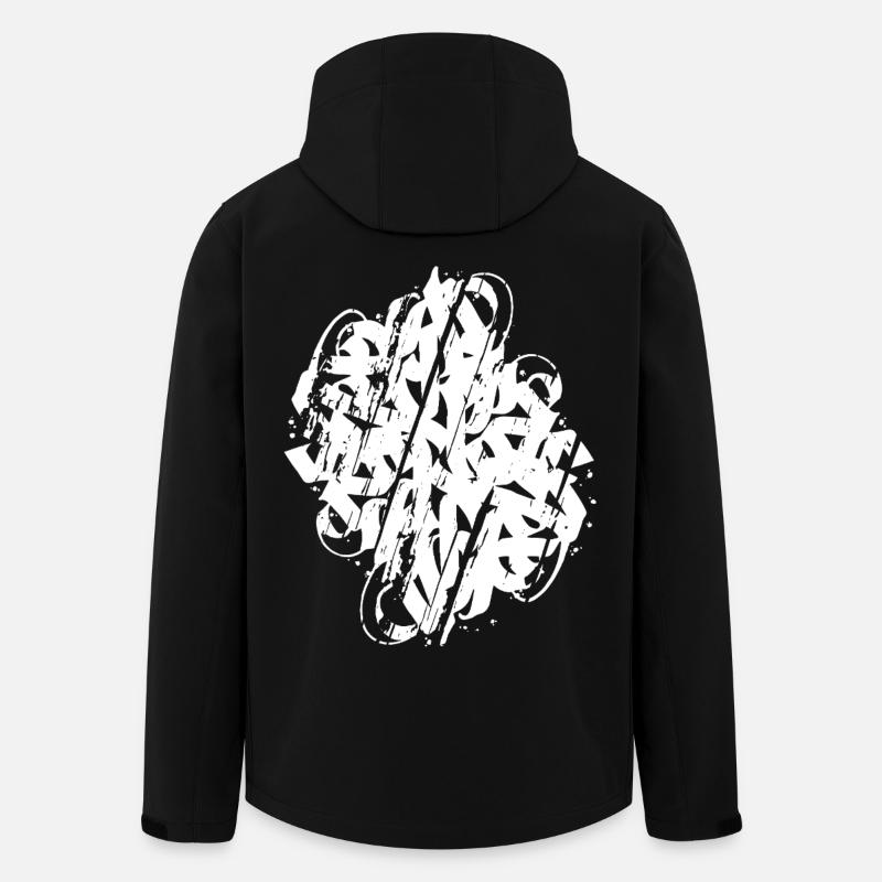 CALLIGRAPHIE ABSTRAITE SALE - Veste softshell homme en polyester recyclé Stanley/Stella - noir