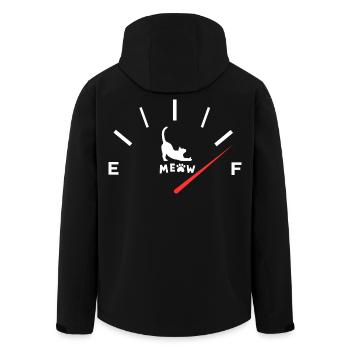 Funny active Cat coffee Fuel Meow Kitten Mom Humor - Men’s Recycled Softshell Jacket by Stanley/Stella - black - Back - AI Model Male 185 light (185cm)