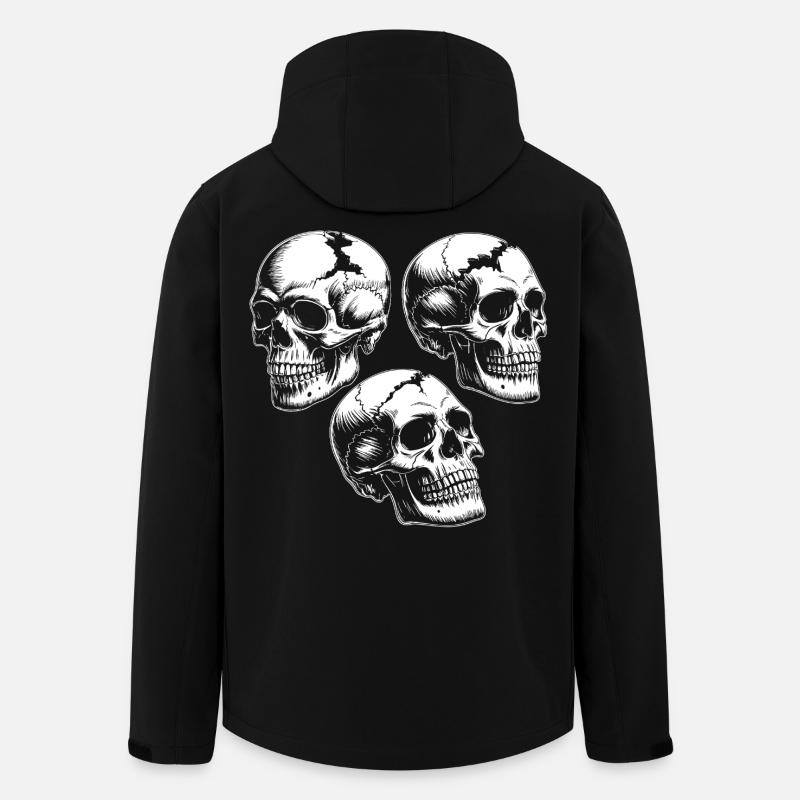 Three Skull Silhouettes - Men’s Recycled Softshell Jacket by Stanley/Stella - black