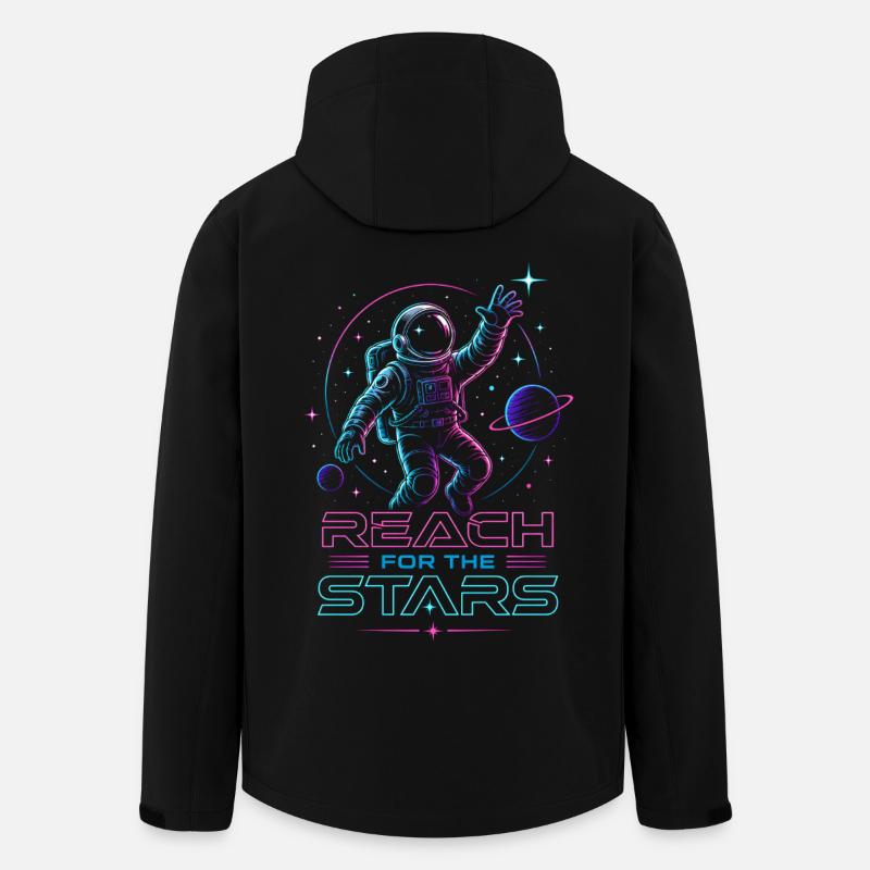 Astronaute « Atteindre les étoiles » | Espace - Veste softshell homme en polyester recyclé Stanley/Stella - noir