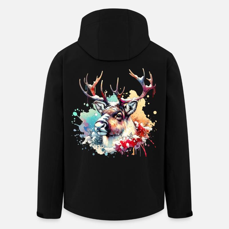 Reindeer Gift - Men’s Recycled Softshell Jacket by Stanley/Stella - black