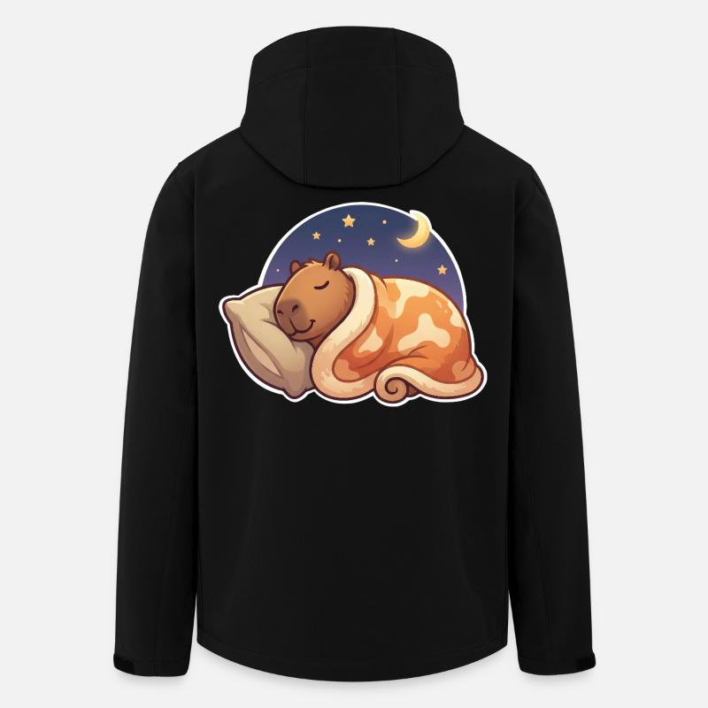 Capybara Sleeping - Veste softshell homme en polyester recyclé Stanley/Stella - noir